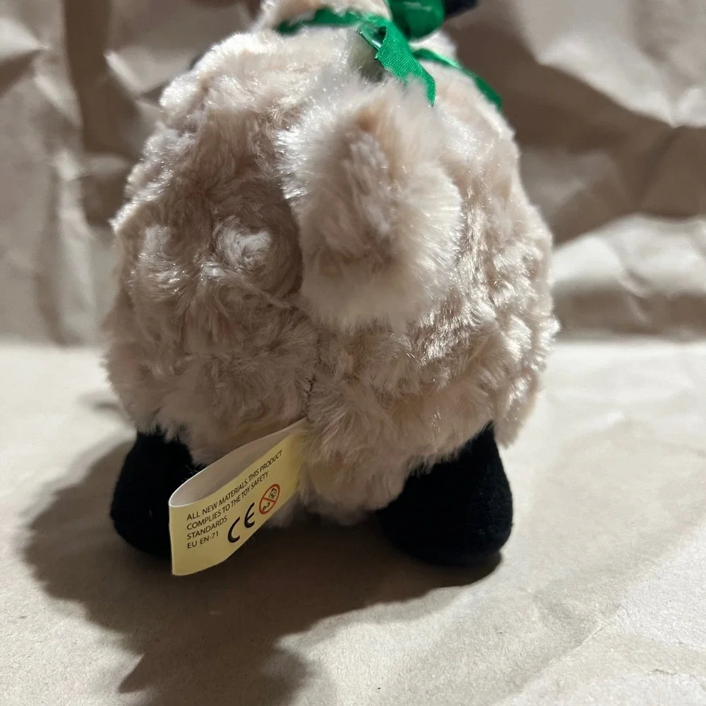 The Irish Soft Toy Co Medium Sheep Plush Cream‎ Black Ireland Ribbon Shamrock